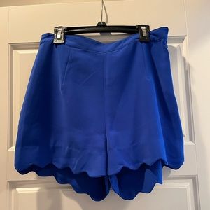 Blue Scalloped Shorts